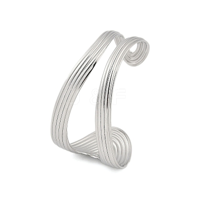 304 Stainless Steel Cuff Bangles for Women BJEW-B108-02P-1