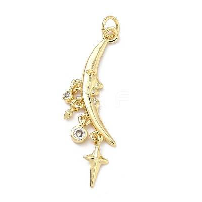Brass Micro Pave Cubic Zirconia Pendants KK-P345-51G-1