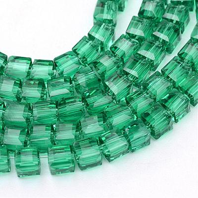 Transparent Glass Bead Strands GLAA-R167-4x4-01D-1