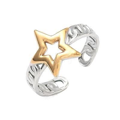 304 Stainless Steel Cuff Open Rings RJEW-Z121-02GP-06-1
