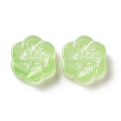 Transparent Spray Painted Glass Beads GLAA-I050-02B-1