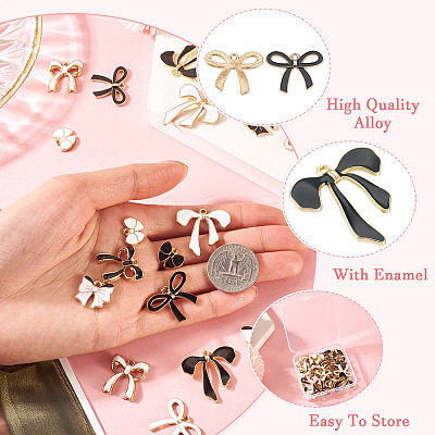 40Pcs 10 Styles Alloy Enamel Pendants ENAM-TA0009-03-1