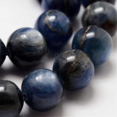 Natural Grade AB Kyanite/Cyanite/Disthene Round Bead Strands G-O143-06-10mm-1