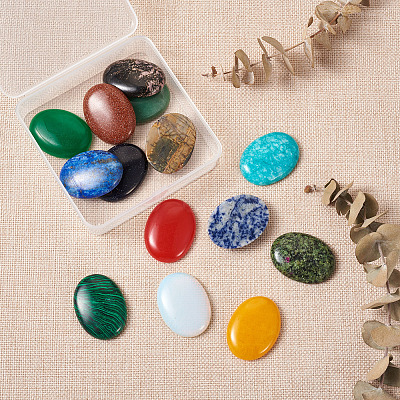14Pcs 14 Style Mixed Gemstone Cabochons G-FW0001-06-1