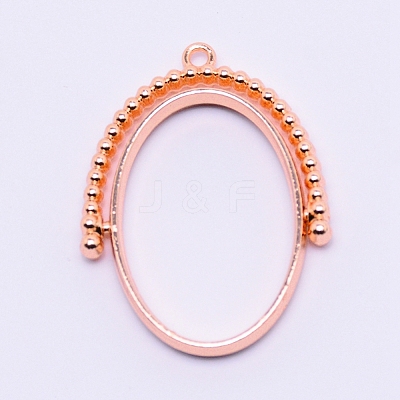 Alloy Open Back Bezel Pendants PALLOY-WH0071-61RG-RS-1