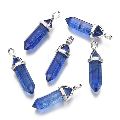 Watermelon Stone Glass Pointed Pendants X-G-F295-03L-1