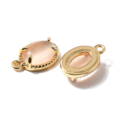 Oval Brass Charms KK-D024-01D-G-1