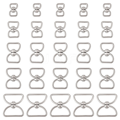 25Pcs 5 Styles Zinc Alloy Swivel Clasps FIND-TA0008-31-1