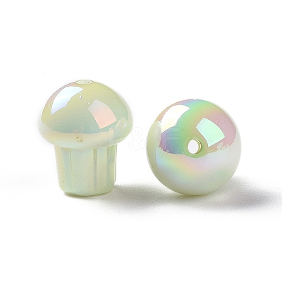 UV Plating Rainbow Iridescent Opaque Acrylic Beads OACR-C010-07D-1