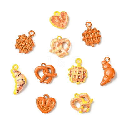 40Pcs 8 Styles Baking Paint Alloy Charms ENAM-CJ0007-06-1
