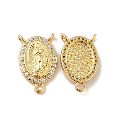 Long-Lasting Rack Plating Brass Micro Pave Cubic Zirconia Chandelier Component Links X-KK-B059-20G-1