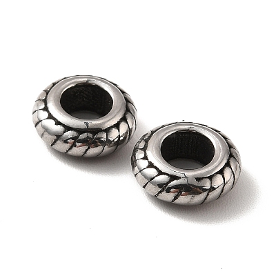 316 Surgical Stainless Steel European Beads STAS-A060-10AS-1