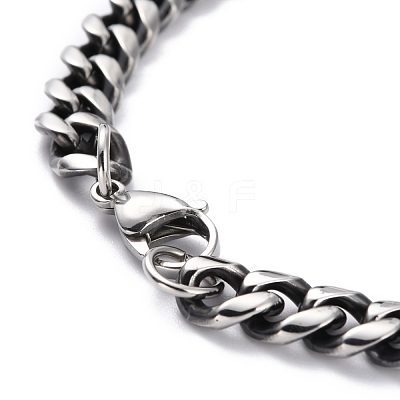 Men's Retro 304 Stainless Steel Curb Chain Bracelets BJEW-I293-12AS-1