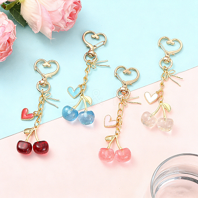 Alloy Enamel with Resin Pendant Decorations HJEW-YW00447-01-1
