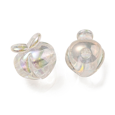 UV Plating Rainbow Iridescent Acrylic Beads OACR-F004-02G-1