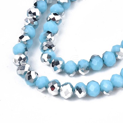 Electroplate Opaque Glass Beads Strands EGLA-A034-P6mm-M19-1