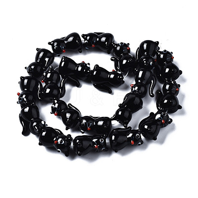 Handmade Bumpy Lampwork Beads Strands LAMP-Q031-003-1
