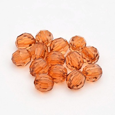 Faceted Transparent Acrylic Round Beads DB8MMC05-1