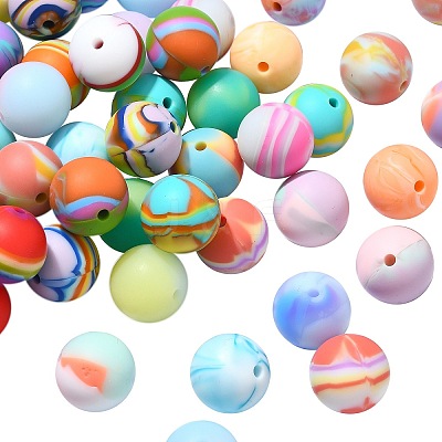 Round Silicone Focal Beads SIL-CJC0001-11A-1