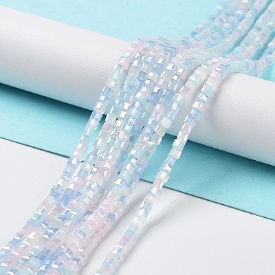 Gradient Color Electroplate Glass Bead Strands X-GLAA-E042-05-B04-1