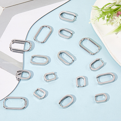8 Pairs 4 Styles 304 Stainless Steel Huggie Hoop Earrings EJEW-SC0001-76P-1