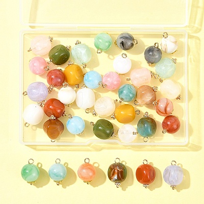 38Pcs 19 Colors Acrylic Pendants MACR-FS0001-80-1