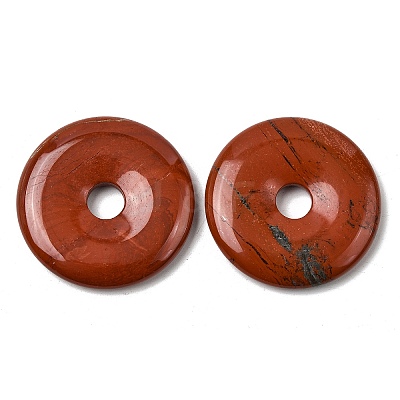 Donut/Pi Disc Natural Gemstone Pendants G-L234-40mm-04-1