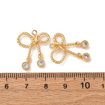 Brass Micro Pave Cubic Zirconia Pendants KK-K382-59G-1