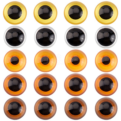 20Pcs 5 Colors Glass Craft Eyes Cabochons DOLL-PH0001-51-1