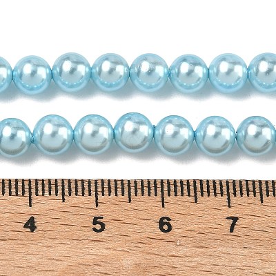 Electroplated Shell Pearl Beads Strands BSHE-G041-6mm-03-1