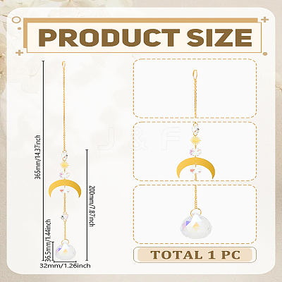 1Pc Iron Big Pendant Decorations HJEW-LP0002-62-1