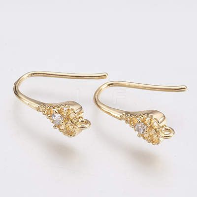 Brass Earring Hooks KK-T029-107G-1