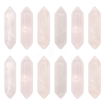 12Pcs Faceted Natural Rose Quartz Double Terminated Points G-OC0003-65-1