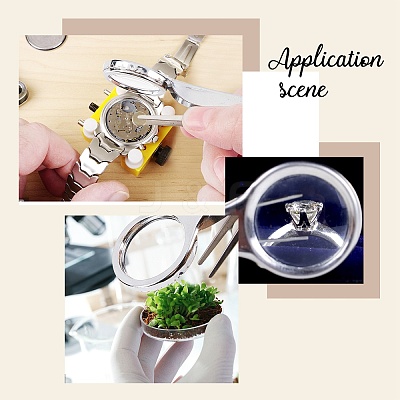 Tweezers Stainless Steel Clip Magnifier AJEW-CA0001-08-1