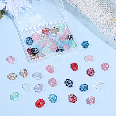 52Pcs 13 Colors Baking Paint Transparent Glass Beads GLAA-SC0003-18-1
