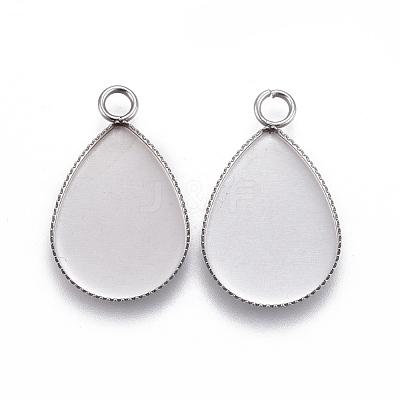 Tarnish Resistant 304 Stainless Steel Pendant Cabochon Settings STAS-L226-003P-1