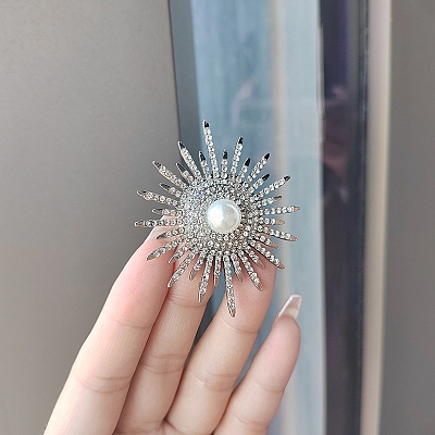 Sunflower Alloy Rhinestone Brooches for Backpack Clothes PW-WGE9B1D-01-1