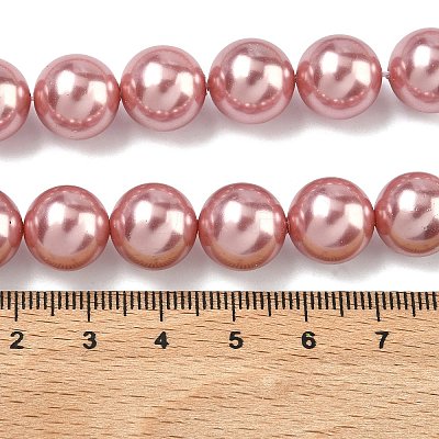 Electroplated Shell Pearl Beads Strands BSHE-G041-12mm-05-1