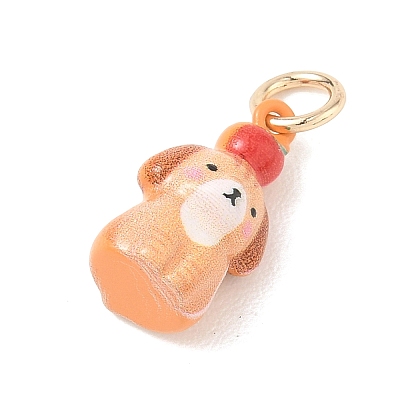 Brass Enamel Pendants KK-CBAE20A-01G-G-1