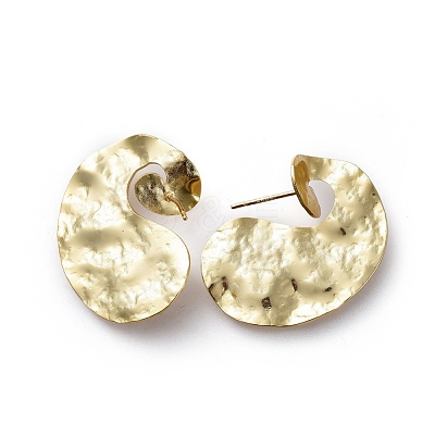 Brass Stud Earrings EJEW-L234-38G-1