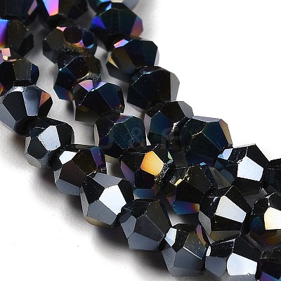 Opaque Solid Color Electroplate Glass Beads Strands EGLA-A039-P3mm-B17-1