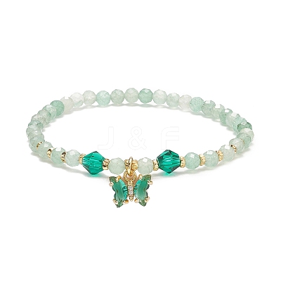 5Pcs 5 Style Natural Mixed Gemstone & Glass Beaded Stretch Bracelets Set BJEW-JB08881-1