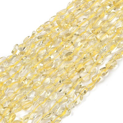 Natural Lemon Quartz(Heated) Beads Strands G-Q060-D07-1
