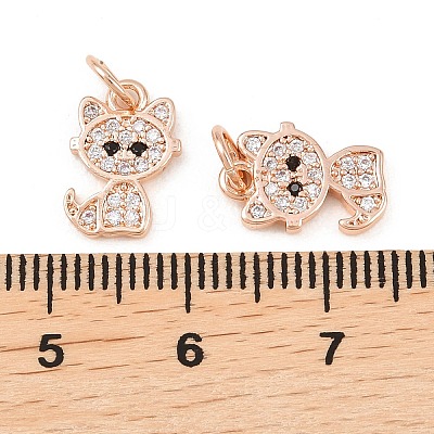 Brass Micro Pave Clear Cubic Zirconia Charms ZIRC-C020-38-1