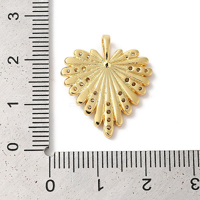 Rack Plating Brass Clear Cubic Zirconia Pendants KK-Z056-13G-1