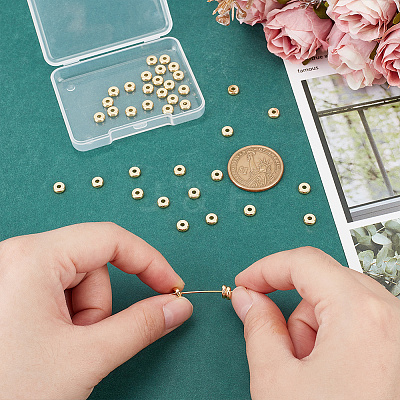 40Pcs Brass Spacer Beads KK-LP0001-13-1