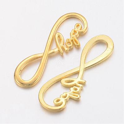 Tibetan Style Alloy Infinity with Hope Links connectors TIBE-S230-G-FF-1