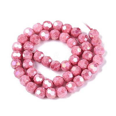Anti-Tarnish Electroplate Glass Beads Strands EGLA-ZX010-8mm-03-1