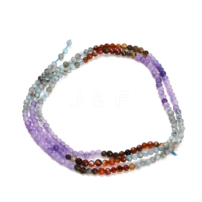 Gradient Color Natural Apatite & Carnelian & Dyed White Jade Beads Strands GG-CBA1668-A07-2mm-1