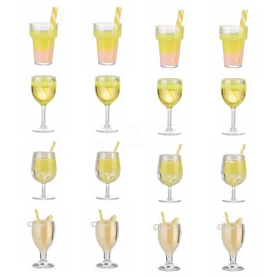 16Pcs 4 Style Imitation Juice Goblet Draft Beer Pendants CRES-ZZ0001-01-1